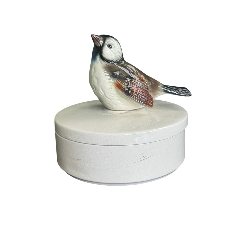 Vintage Goebel W Germany Porcelain Figural Bird Trinket Box